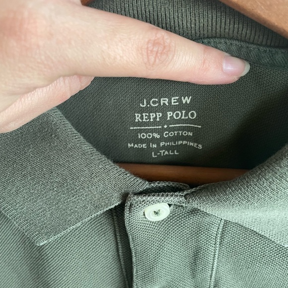 J. Crew Olive Repp Polo Shirt - Tall - Picture 2 of 3